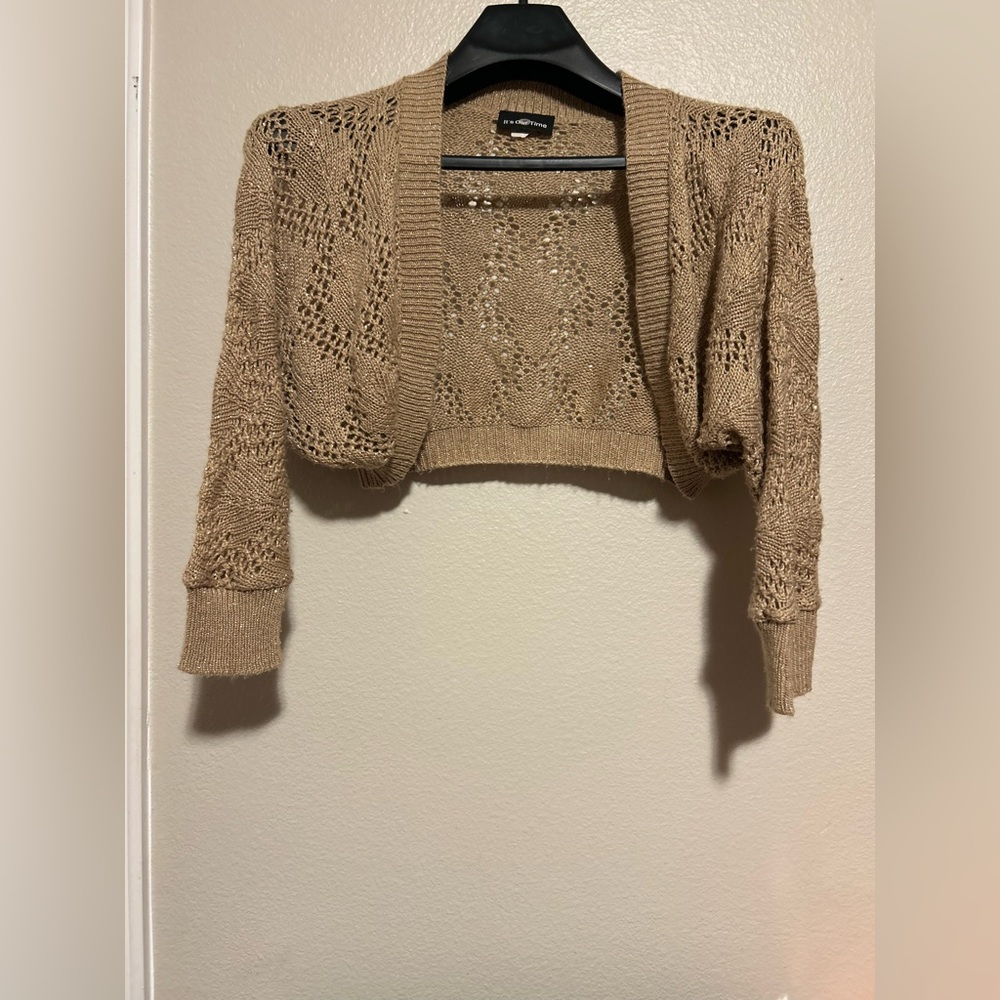 It’s our time-Tan Knit Women's Sweater- size m